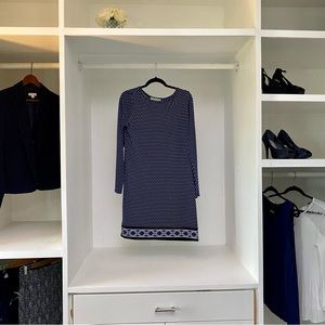 Blue Dotted Long Sleeve Border Dress from Michael Kors!